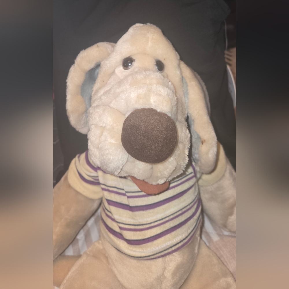 1981 Vintage Ganz Broos Plush Dog Toy with Striped Shirt - Picture 3 of 7